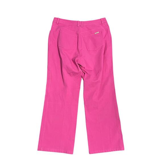 ST. JOHN Pants Women's Pink High Rise Straight Leg Stretch Size 10 Cropped - Picture 2 of 10